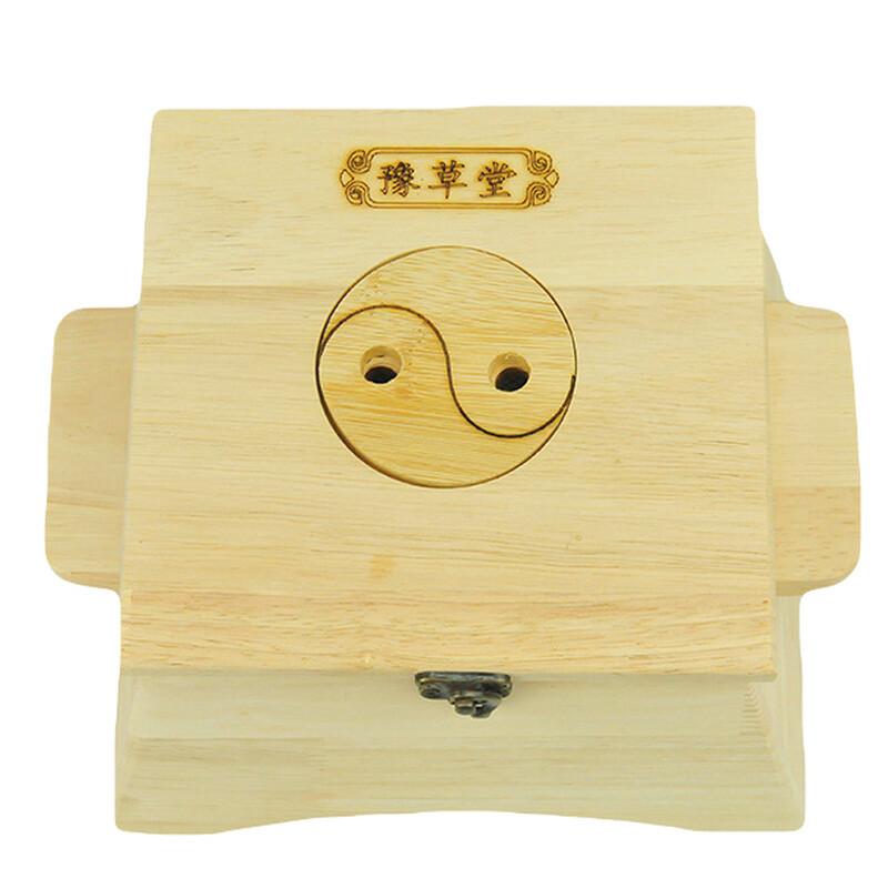 Solid Wood Moxibustion Box Portable Moxa Abdomen Bamboo Mugwort Moxa