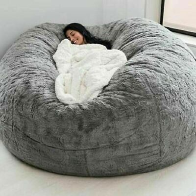 Microsuede 7FT Foam Giant Bean Bag Memory Living Room Chair Lazy Sofa Soft Cover