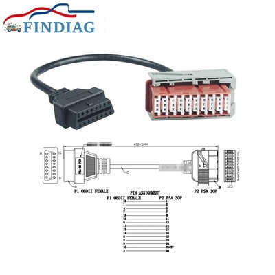 OBD2 interface PSA 30 Pin For Lexia3 for Citroen for Peugeot Adapter Connector T