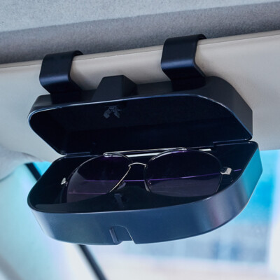 Car Sun Visor Glasses Case Holder Sunglasses Box Card Receipt Magnetic Clips