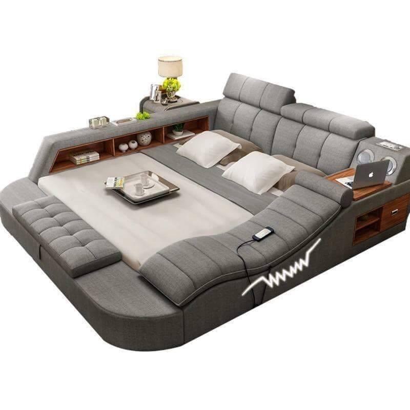 AllinOne Double Bed with Massage Speakers Storage Safe Perfect