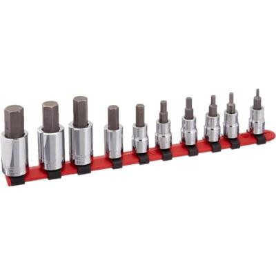Wright Tool 311 3/8 Inch and 1/2 Inch Drives, Hex Bit Socket Set 10 Piece