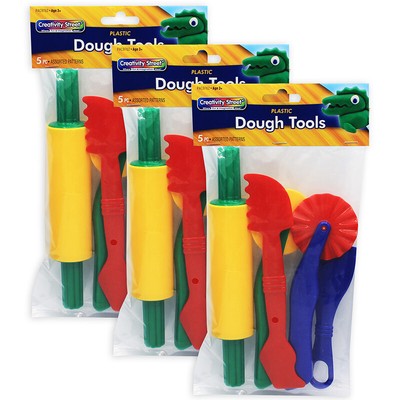 Creativity Street Dough Tools, 5 Assorted Patterns, 5'' to 8'', 5 Per Set, 3 Sets