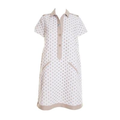 Pre-owned Jc De Castelbajac Castelbajac Eyelet Linen Pckt In White/beige