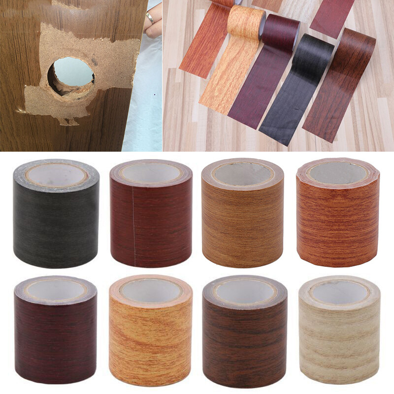 5M/Roll Realistic Woodgrain Repair Adhensive Duct Tape 8 Colors For