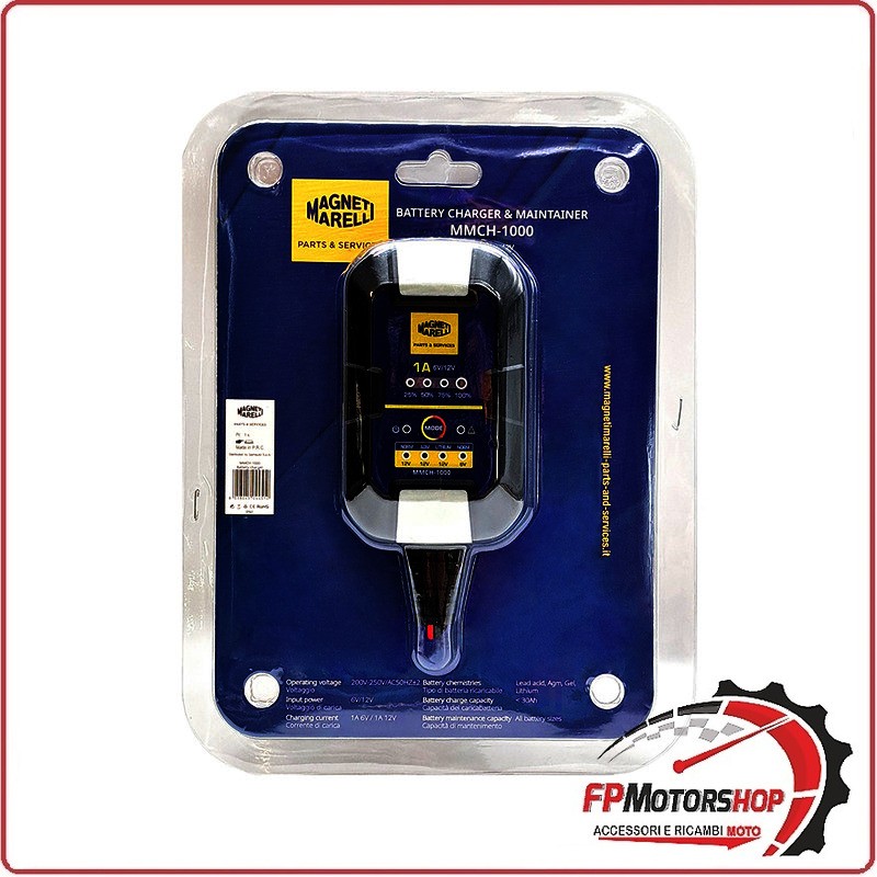 CARICABATTERIA MARELLI CH-1000M 12V 1A CARICA PER BATTERIA MOTO AGM GEL LITIO