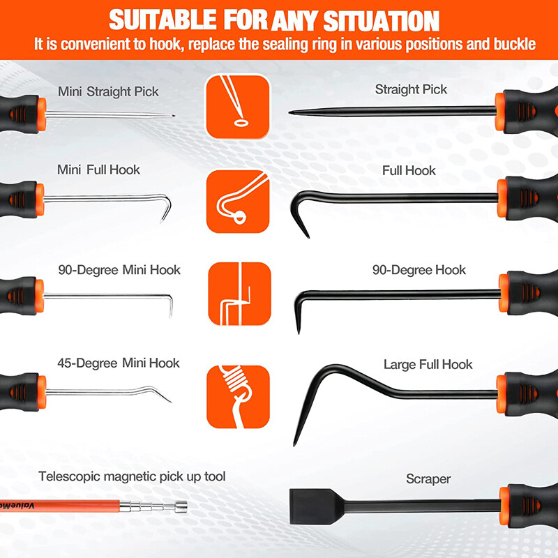 ValueMax 10PCS Precision Hook and Pick Set with Scraper Removal Puller Hooks Set