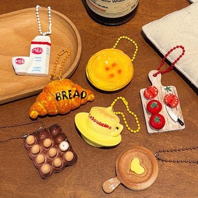 Cute Cartoon Simulated Food Pendant Keychain Kawaii Creative Funny Pendant Gifts