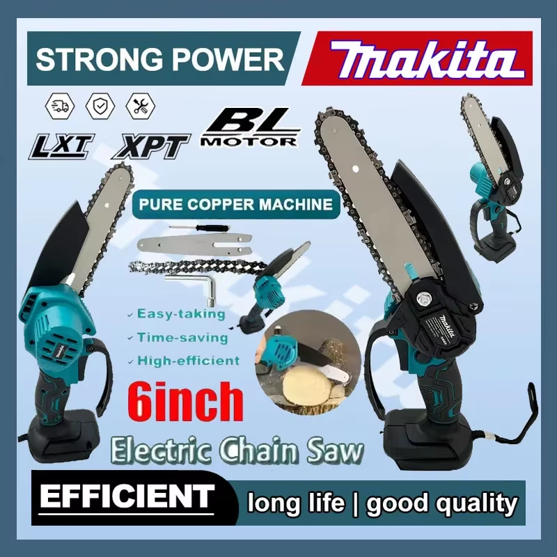 Electric Saw 6 Inch Chain Saw Handheld Portable Wood Logging Chainsaw Garden Pru