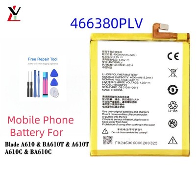 Replacement New Battery For ZTE BLADE A610 A610C 466380PLV 4000mAh Mobile Phone