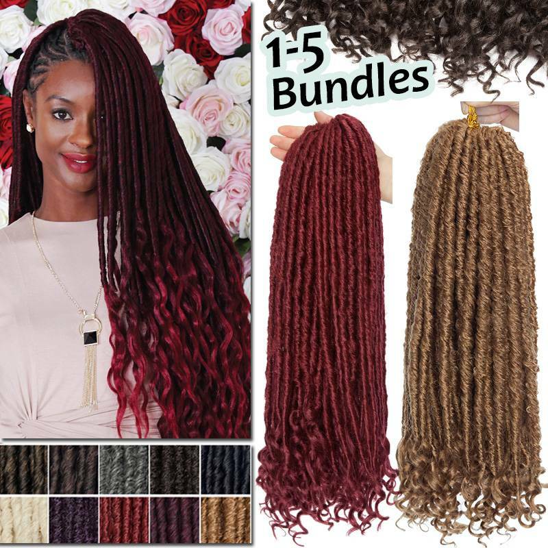 16 Afro African Women Curly Braids Real Goddess Faux Locs Braid