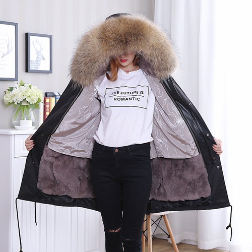 M-5XL Womens Plus Size Mink Fur Hooded Jacket Warm New Thicken Winter Fur Coat L