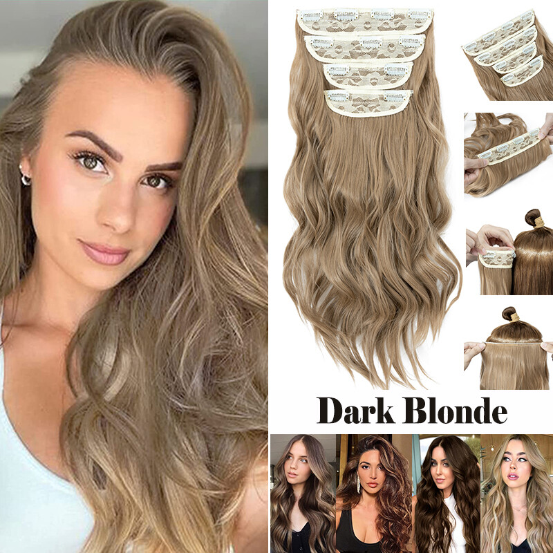 4PCS Balayage Full Head Natural Clip in Hair Extensions Long Thick