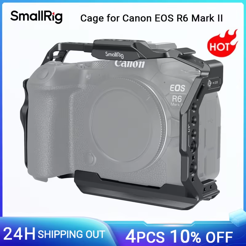 R6 Mark II Camera Cage for Canon EOS R6 Mark II with Dual NATO Rails Quick Relea