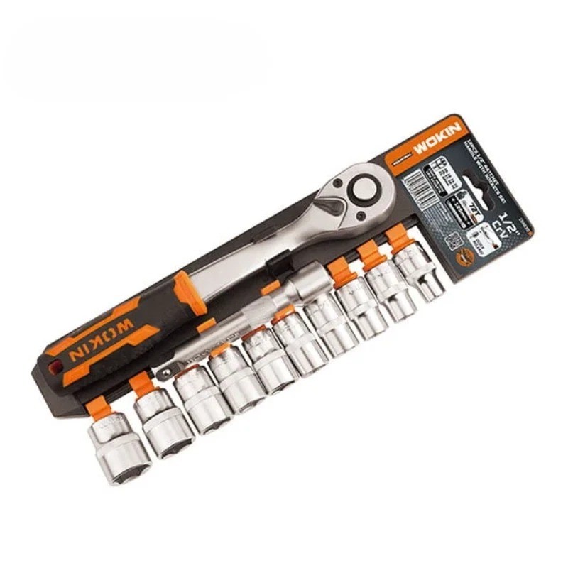 12PCS 1/2'' Socket Set 10-22mm  Metric Extension Ratchet Wrench Tool Kit Set