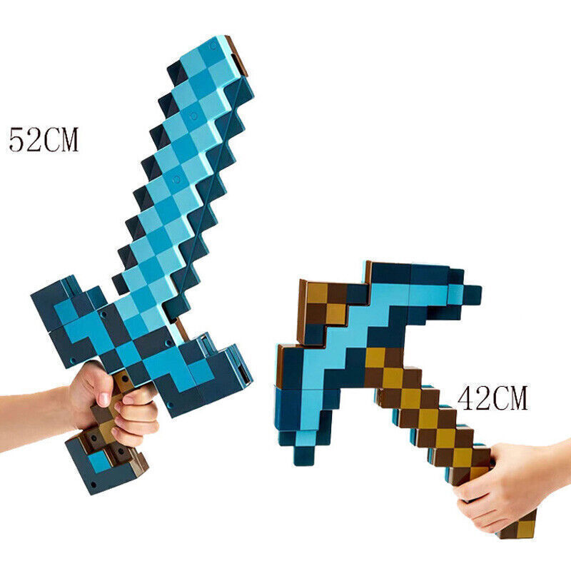 Minecraft Games Character Transforming Diamond Sword Pickaxe Hoe Kids Toys Gift