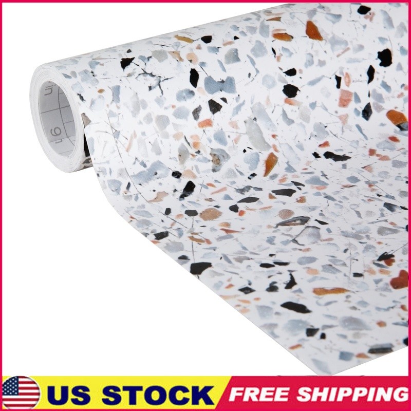 Self Adhesive Shelf Liner Terrazzo Easy Cut Removable Decorative Covering