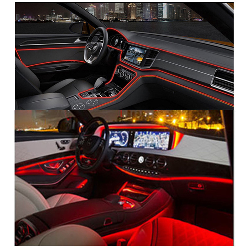 Details About 4m Car Interior Red Led Light Decoration Atmosphere Lamp Stripe