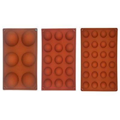 Moldes de Silicona para Chocolate 3 Unids/Set Forma de Hemisferio 6/15/24 Hoyos