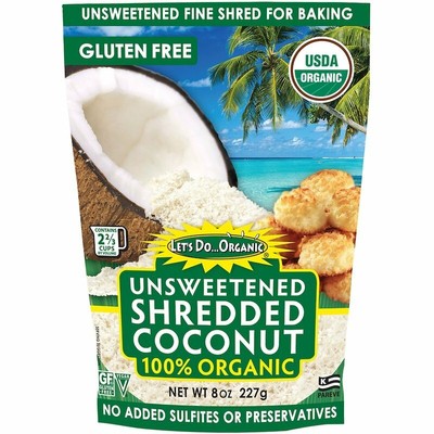 Edward & Sons,Let's Do Organic,100% Organic Unsweetened Shredded Coconut 8oz