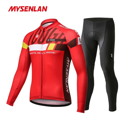 Mysenlan Men/'s Cycling Clothing Long Sleeve Jersey Pants Set Bicycle Sports Suit