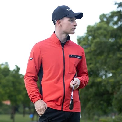 Men's Windproof Golf Jackets - Zipper Pocket Design Quick-Dry Thin Windbreakers