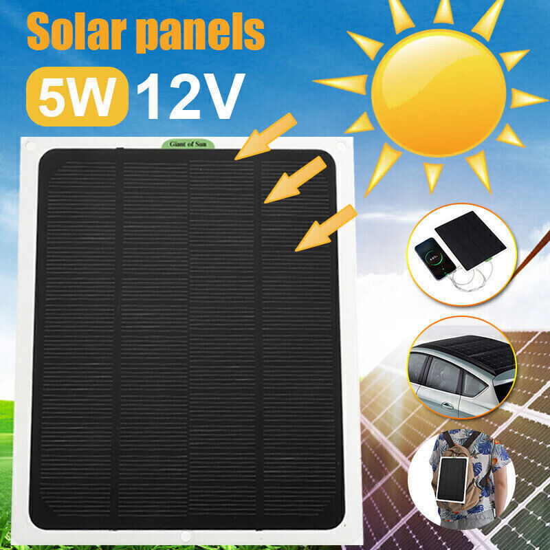Portable 12V Trickle Charge Battery Charger Solar Panel Power Bank