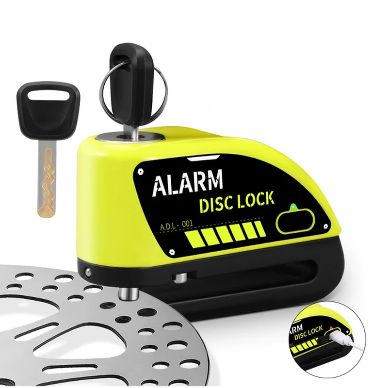 Rechargeable Padlock Motorcycle Alarm Wheel Disk Brake Lock 