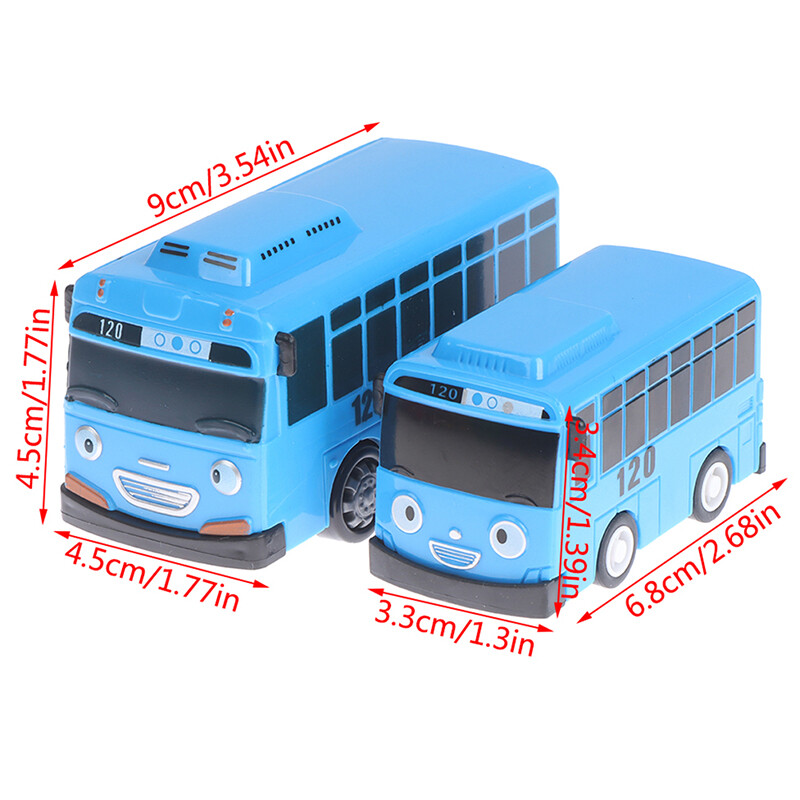 4PCS Tayo The Little Bus Cartoon Pull Back Car Toy Set Kids Educational Gift T4