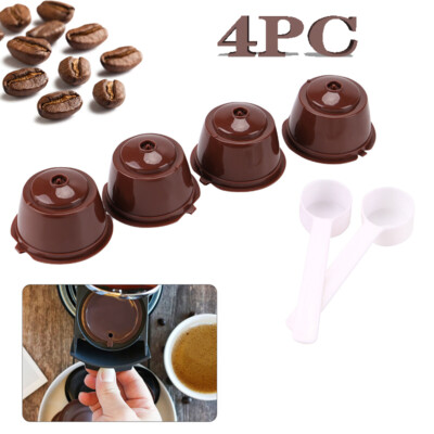 Refillable Coffee Capsule Cup For Dolce Gusto Nescafe Reusable Filter Pod 4Pcs