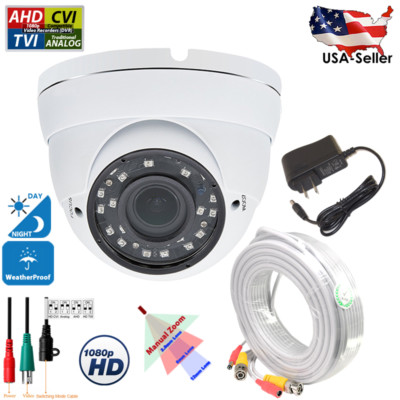 1080p HD CCTV Security Camera with 100 Feet Video Power Cable and Power Adapter
