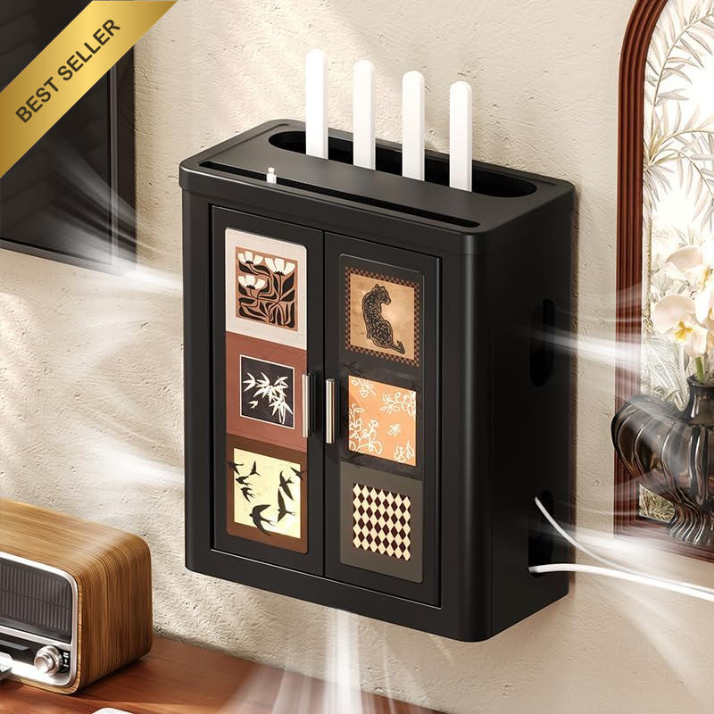 Wall Mounted Router Holder Wifi Router Organizer Cable Box | Wall Mounted Router