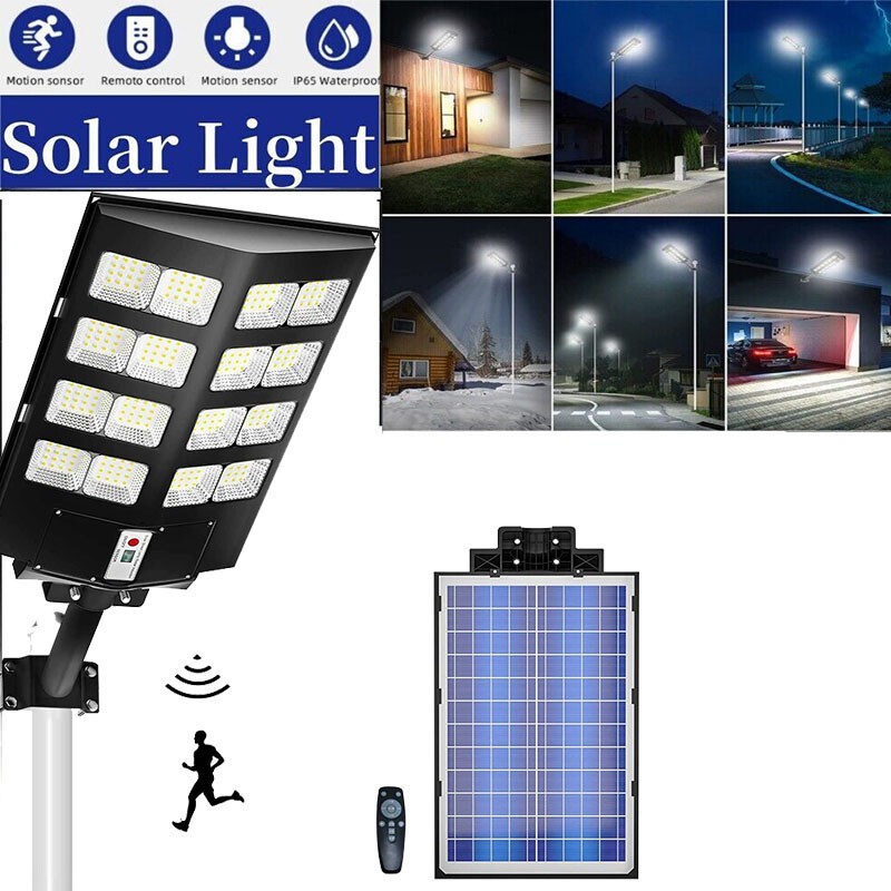 3000W LED Large Lamp Motion Sensor Solar Street Flood Lights Dusk To Dawn Lamp