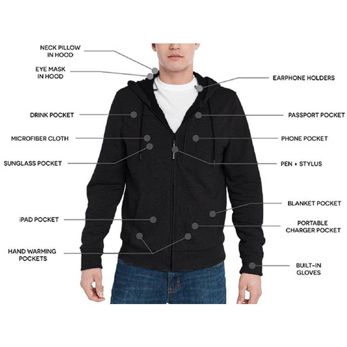 BauBax Men's Black Travel Sweatshirt Size XXL GUC $150