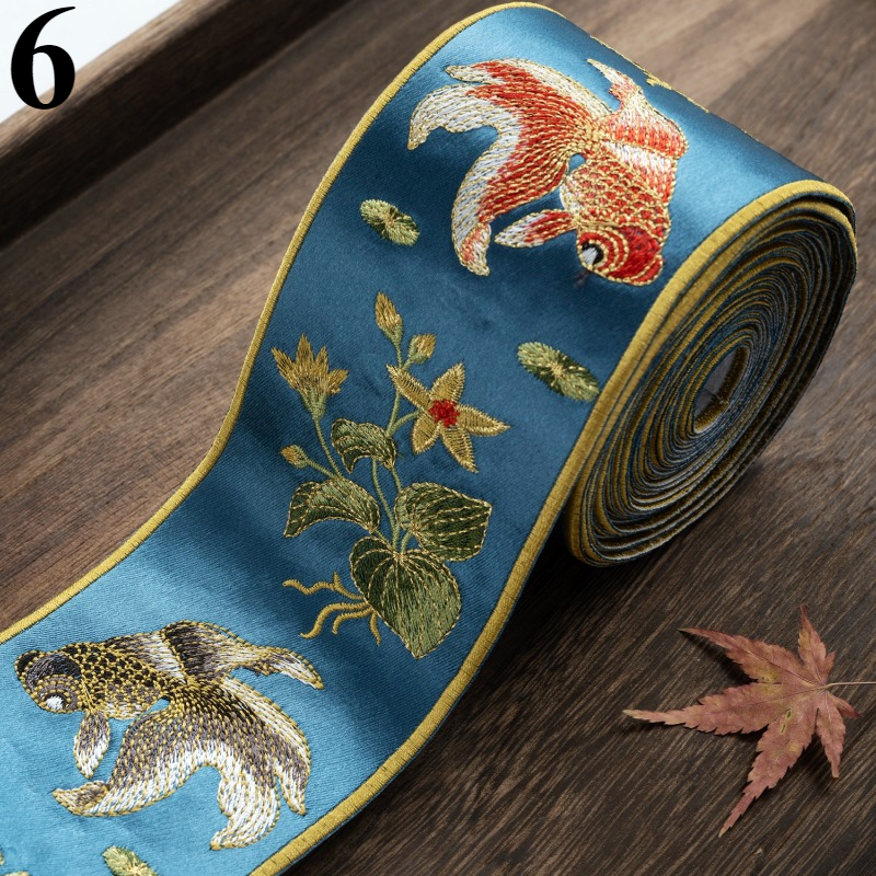 1M Floral Embroidery Webbing Curtain Chinese Dress Trimmings Sew Accessory Decor