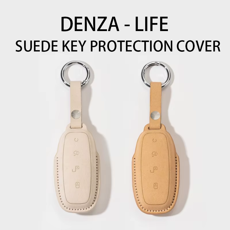 Suede keybag For DENZA D9 2025-2023 Remote key protection cover Suede keycase Ca