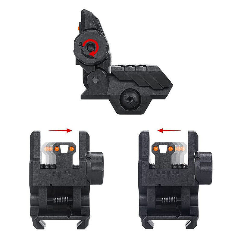 Bugleman Polymer Fiber Optics Iron Sights Flip-up Front and Rear Sights US Stock