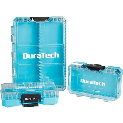DURATECH 3PCS Parts Organizer Transparent Plastic Lid Portable Hardware Tool Box