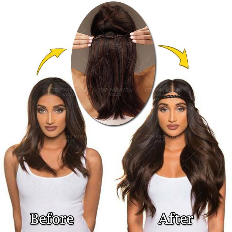 Real 100% Remy Clip in Human Hair Extensions One Piece Weft 3/4 Full Head THICK