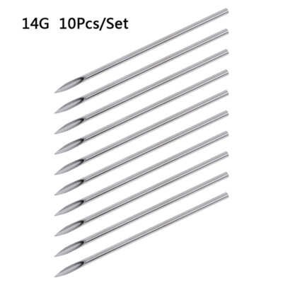 10Pcs Disposable Sterile Body Piercing Needles Tattoo Piercing Needles Kit-qy_