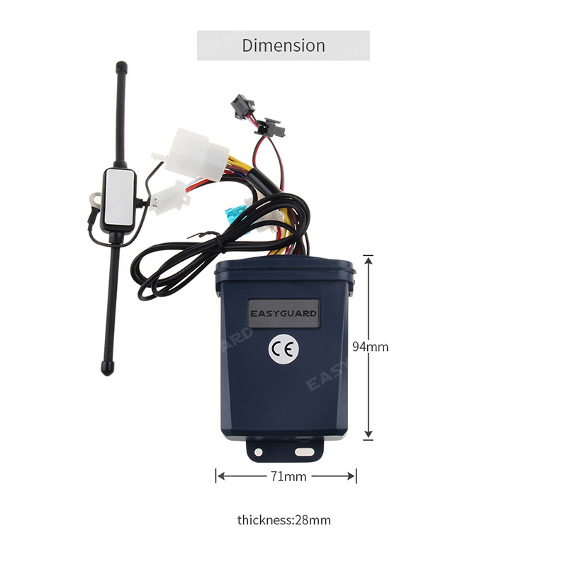 Easyguard 2 way motorcycle alarm system LCD pager shock sensor anti theft alarm 