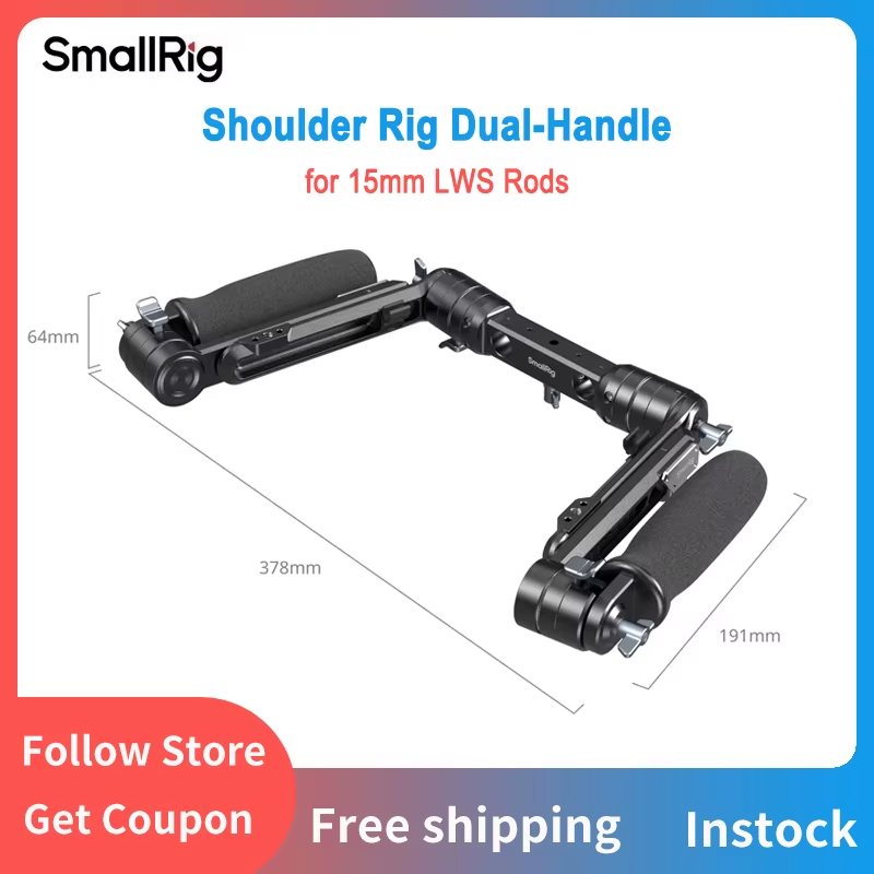 SmallRig Shoulder Rig Dual-Handle for 15mm LWS Rods Comfort and Efficiency For M