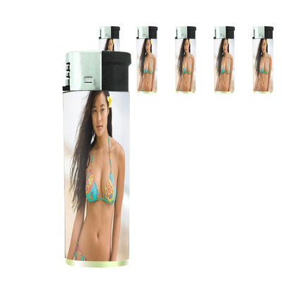 Hawaiian Pin Up Girls D7 Lighters Set of 5 Electronic Refillable Butane 