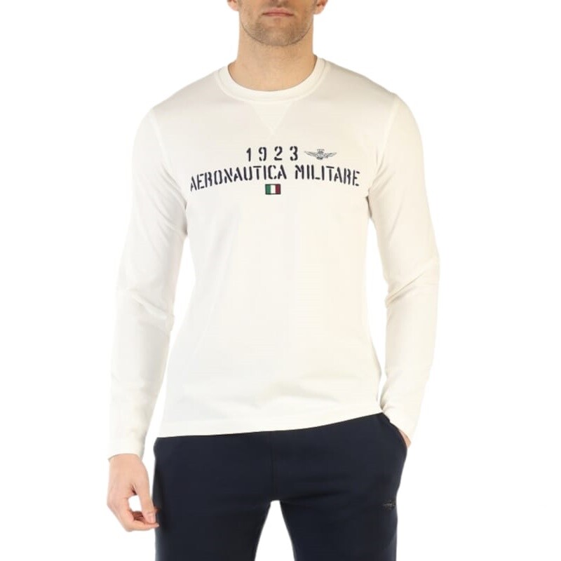 Футболка Long Man Aeronautica Militare TS2052 Белая Кремовая