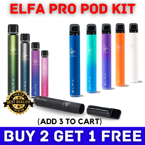 Elfa Pro Pod Kit Rechargeable & Replaceable Vape Pen Elf Bar| E-Cig | 2ml F9