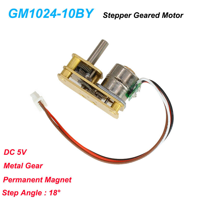 Micro Stepper Geared Motor DC5V Brushless High Torque 2-Phase 4-Wire GM1024-10BY