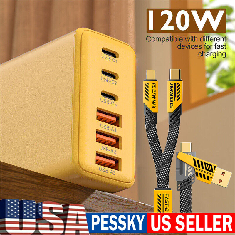 120W Fast Type C Wall Charger , 4-In-1 65W Super Fast Cable For Cell Phone iPad