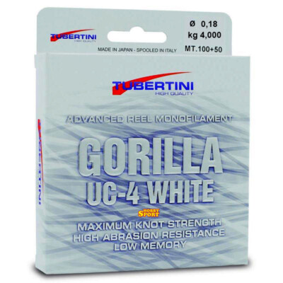 FILO TUBERTINI GORILLA UC 4 WHITE  0,18 MM BOBINA 150 MT  PER MULINELLO