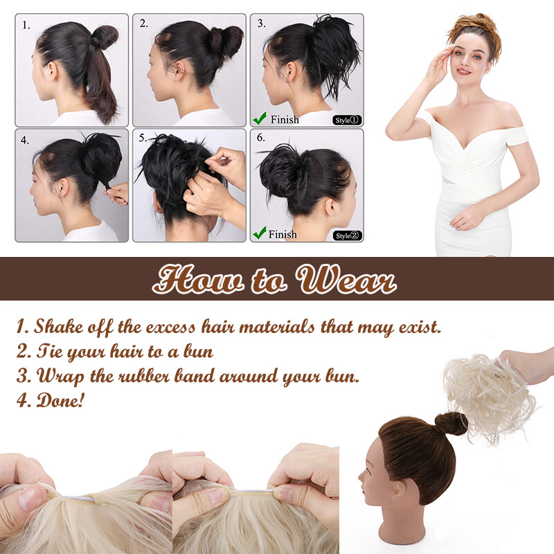 X-LARGE Messy Bun Hair Piece Scrunchie Updo Wrap Hair Extensions Thick as Human