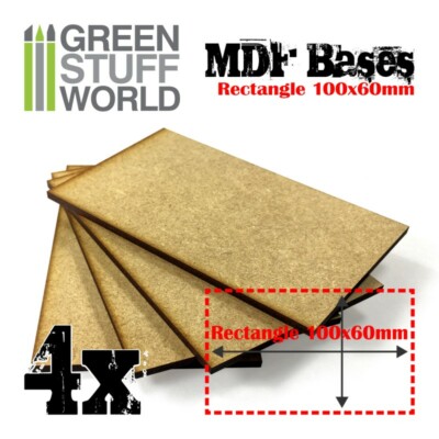 MDF Bases - Rectangle 100x60mm - Basing Laser Cut Wargames Miniatures